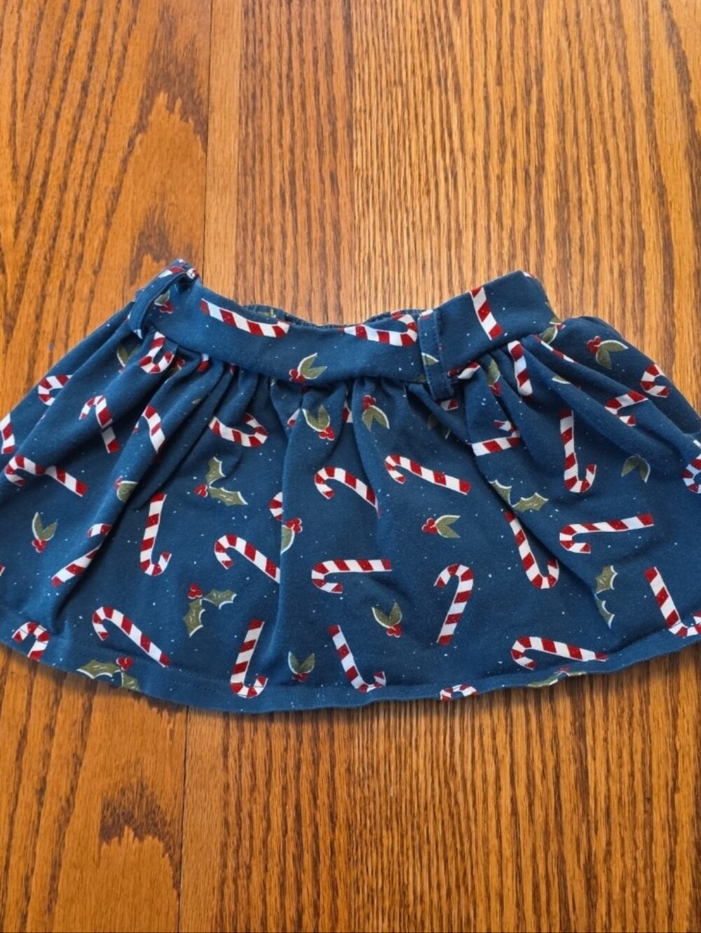 SweetHoney 2t Blue Christmas Candy Cane Holiday Skort